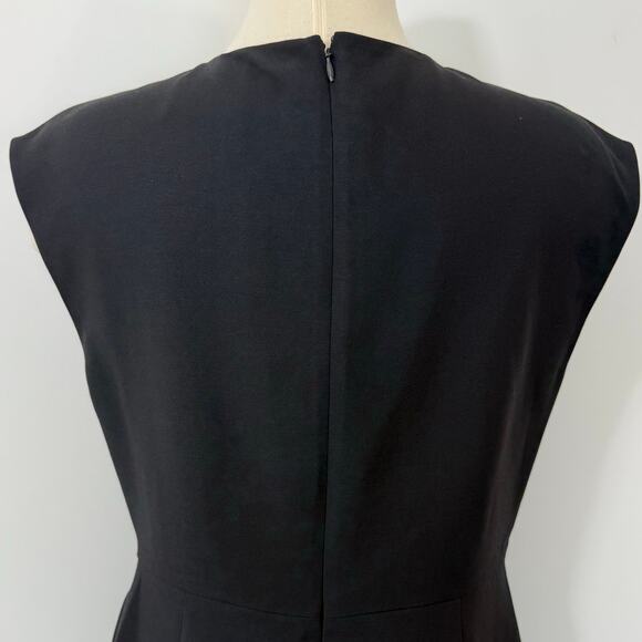 Valentino Wrap Effect Midi Dress Wool and Silk Black 46 (US 10) NWT - Picture 11 of 16